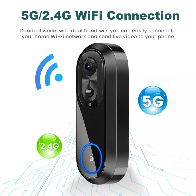 5G 2.4G WiFi Video Doorbell 10 - Smart Doorbell Wired のレビューと価格