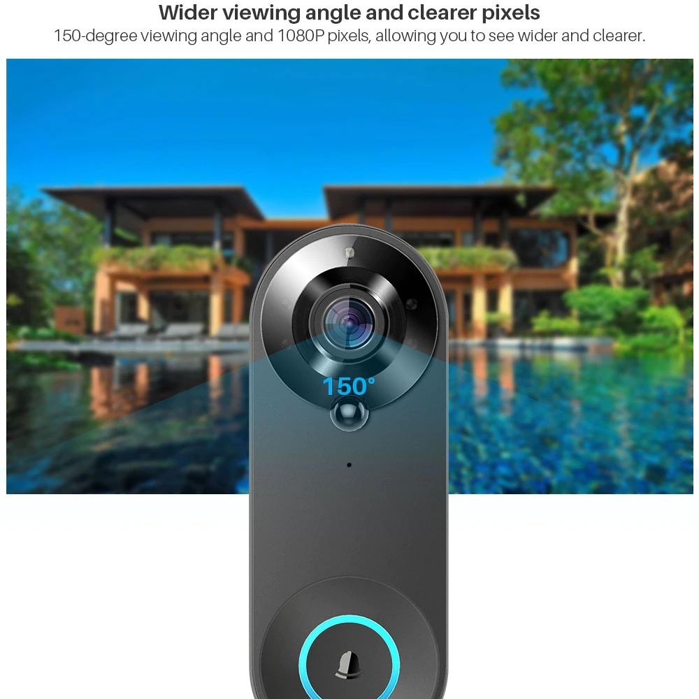 Tuya 1080P Wireless WIFI Doorb - Smart Doorbell Wired のレビューと価格