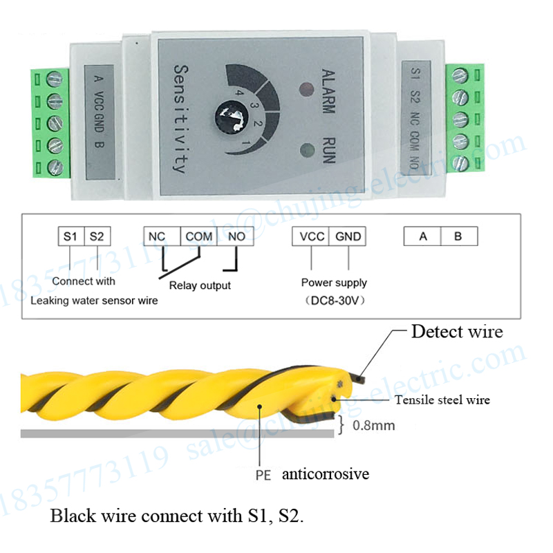 1 set Din liquid Water Leakage - Water Leak Detector Wired のレビューと価格