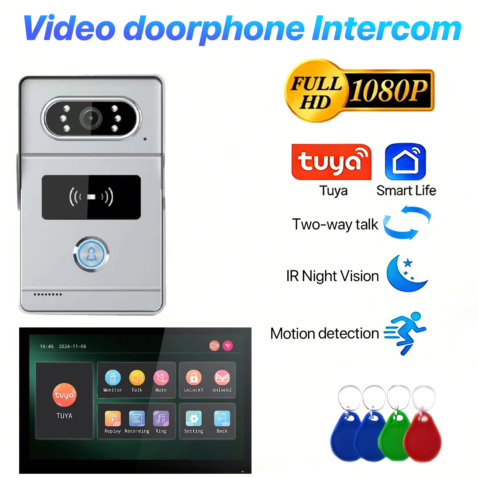 Tuya 7' Touch Screen Smart Vid - Smart Doorbell Wired のレビューと価格