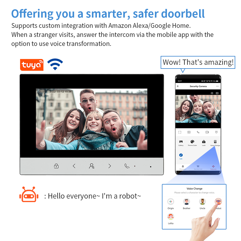 10inch Tuya WIFI Video Interco - Smart Doorbell Wired のレビューと価格