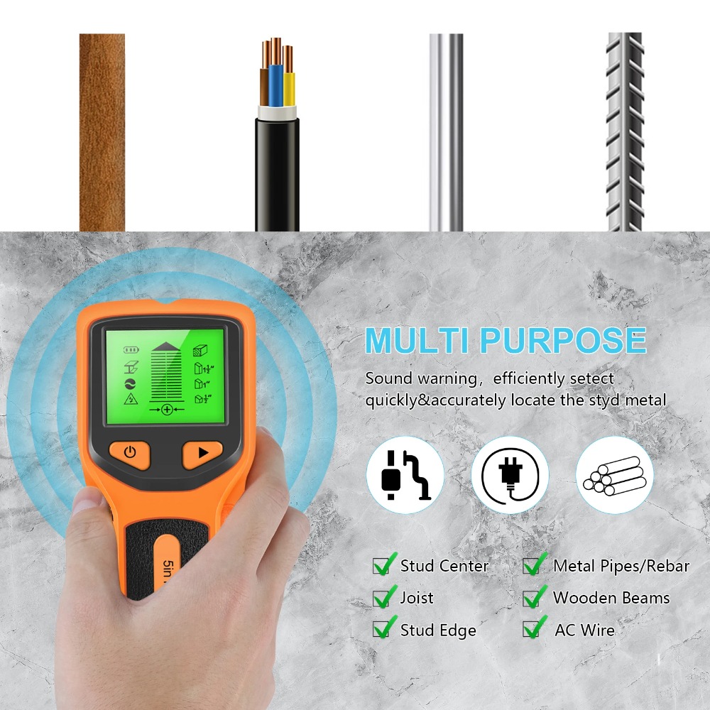 5 in 1 Digital Stud Detector H - Water Leak Detector Wired のレビューと価格