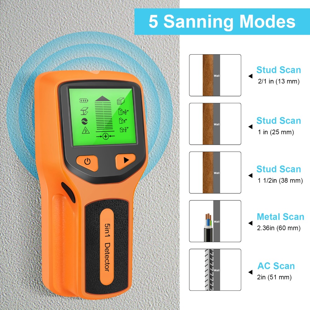 5 in 1 Digital Stud Detector H - Water Leak Detector Wired のレビューと価格