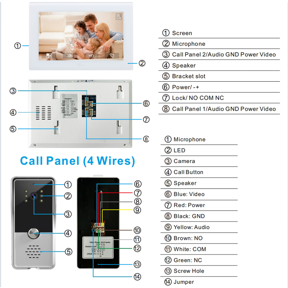 7inch Color Wired Video Interc - Smart Doorbell Wired のレビューと価格