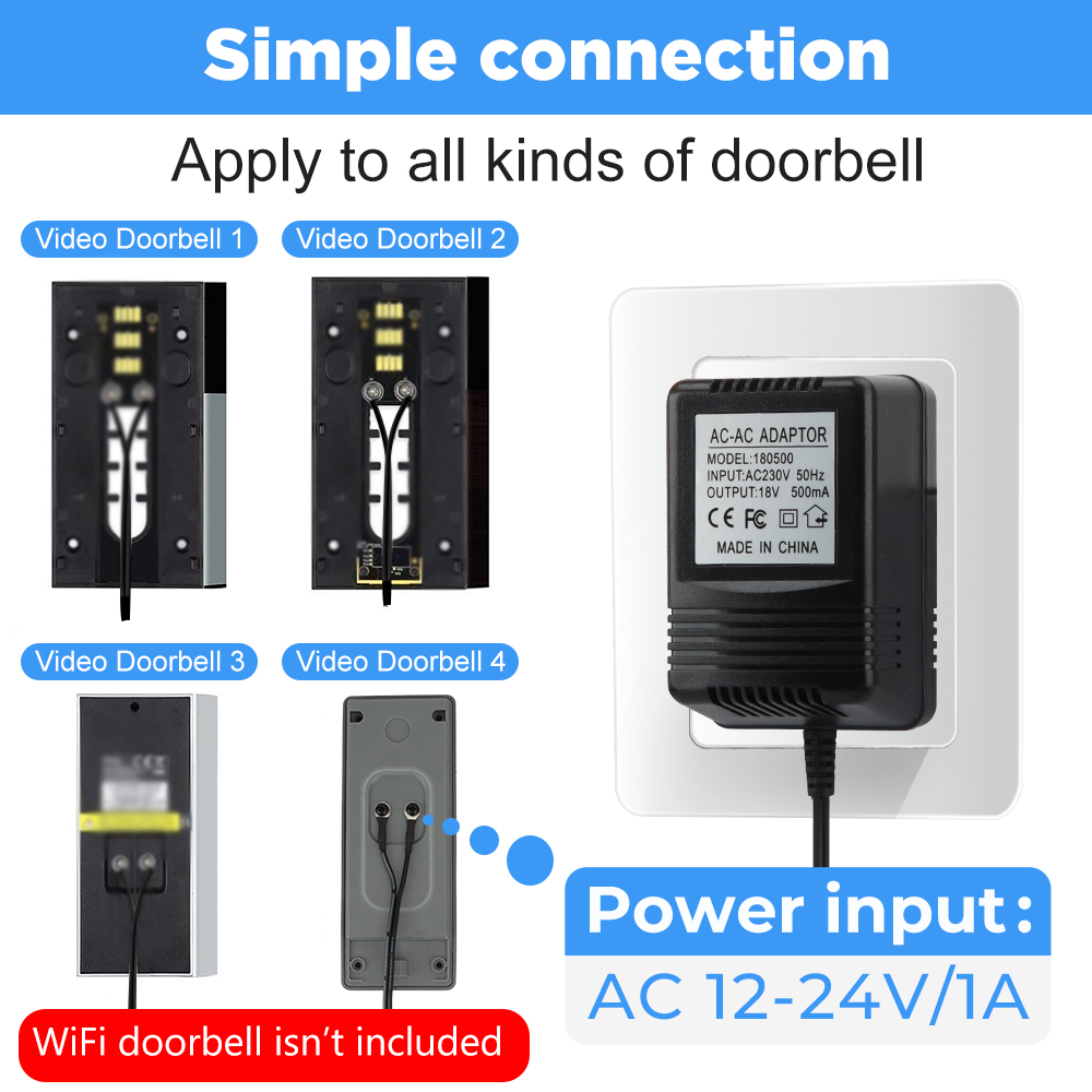 18V AC Transformer Charger for - Smart Doorbell Wired のレビューと価格